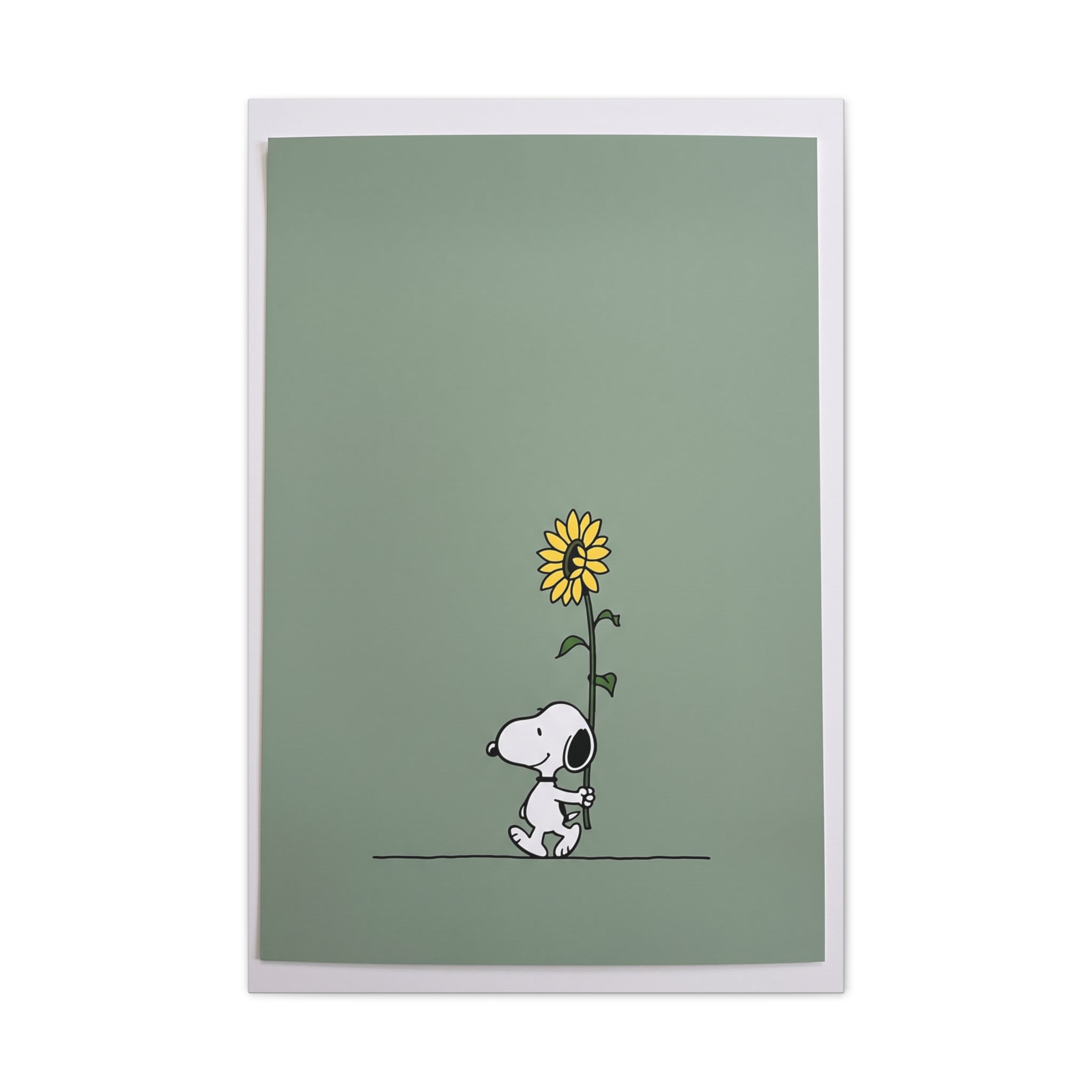 Snoopy With Sunflower Canvas