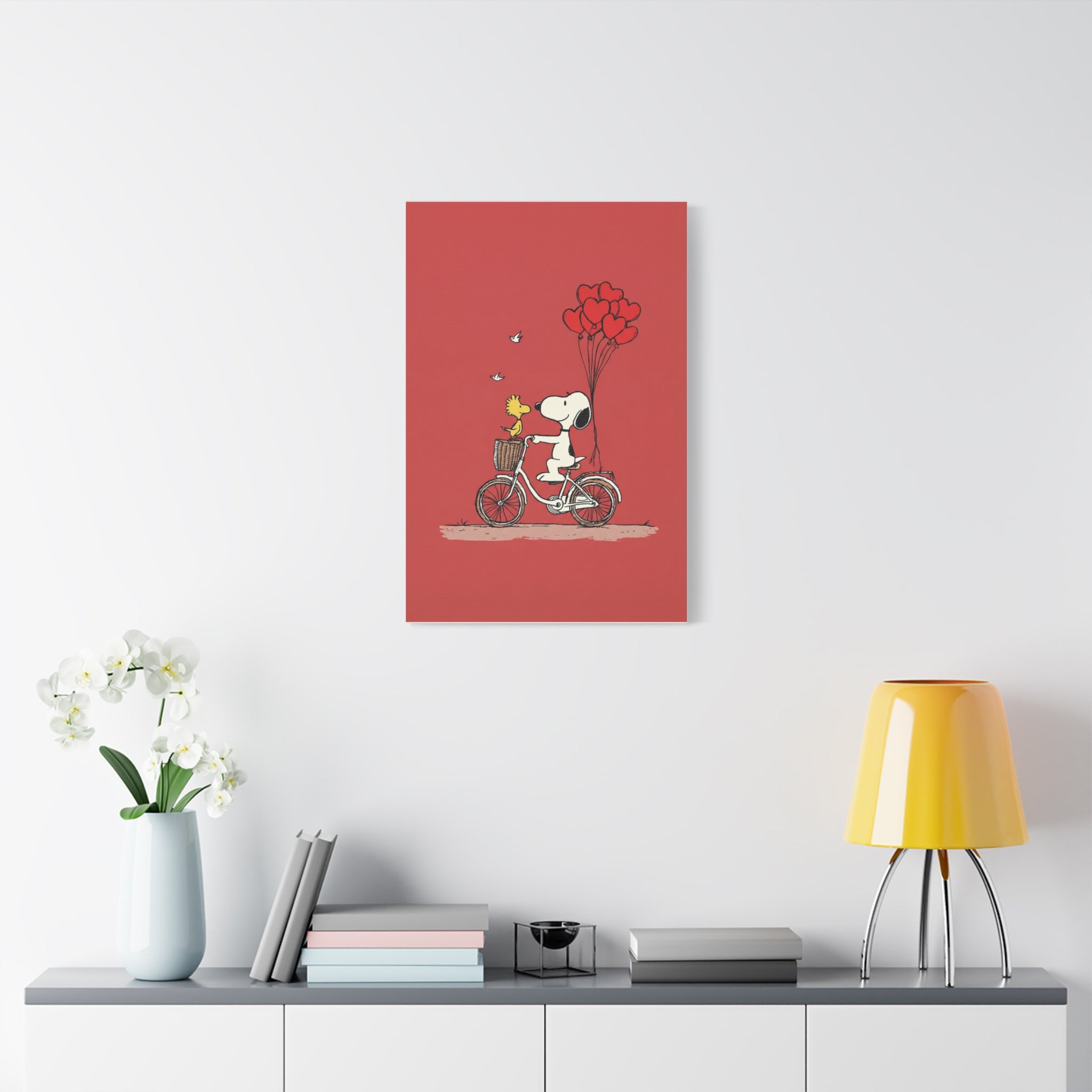 Bicycle Heart Balloons Canvas