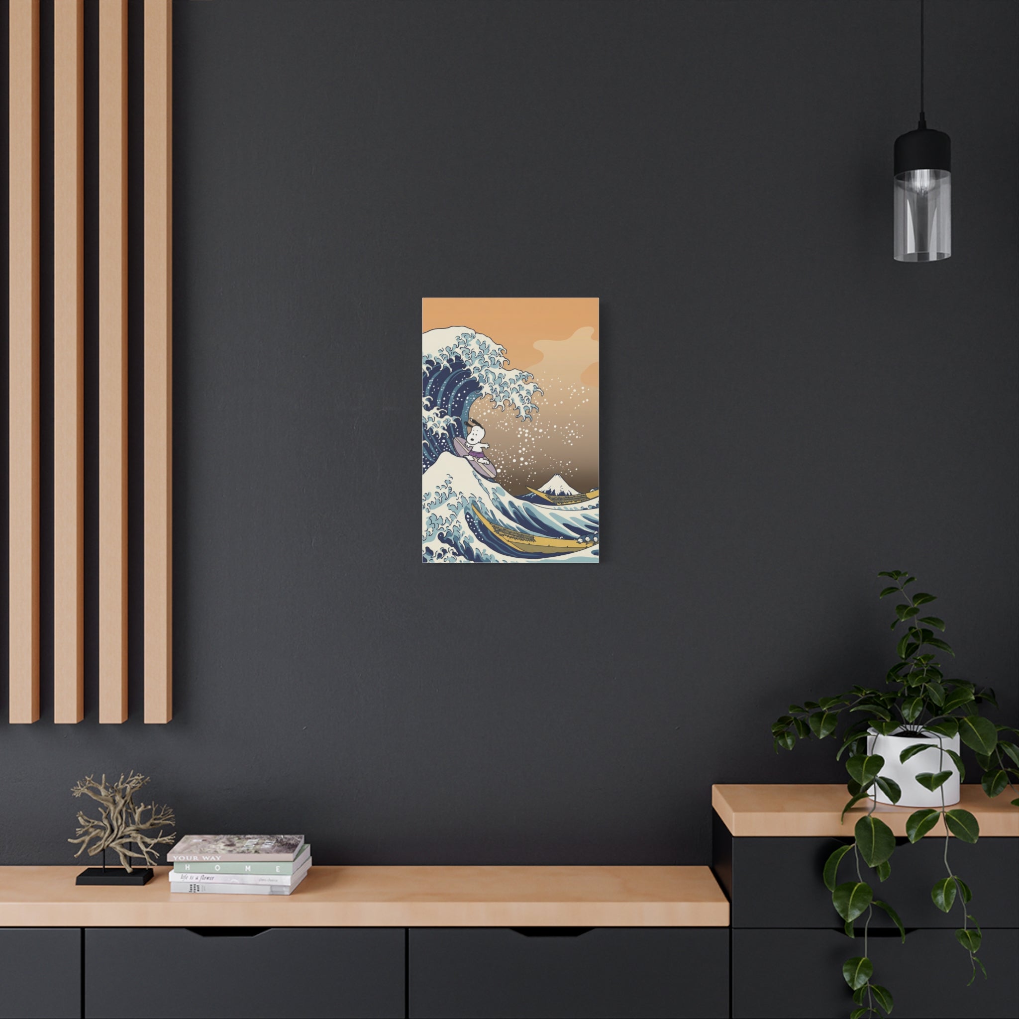Surfing Snoopy Wave Canvas