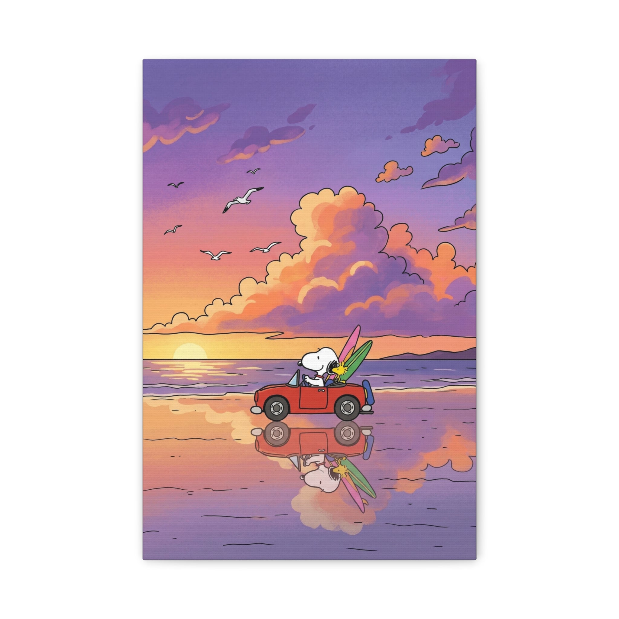 Snoopy Surf Sunset Canvas