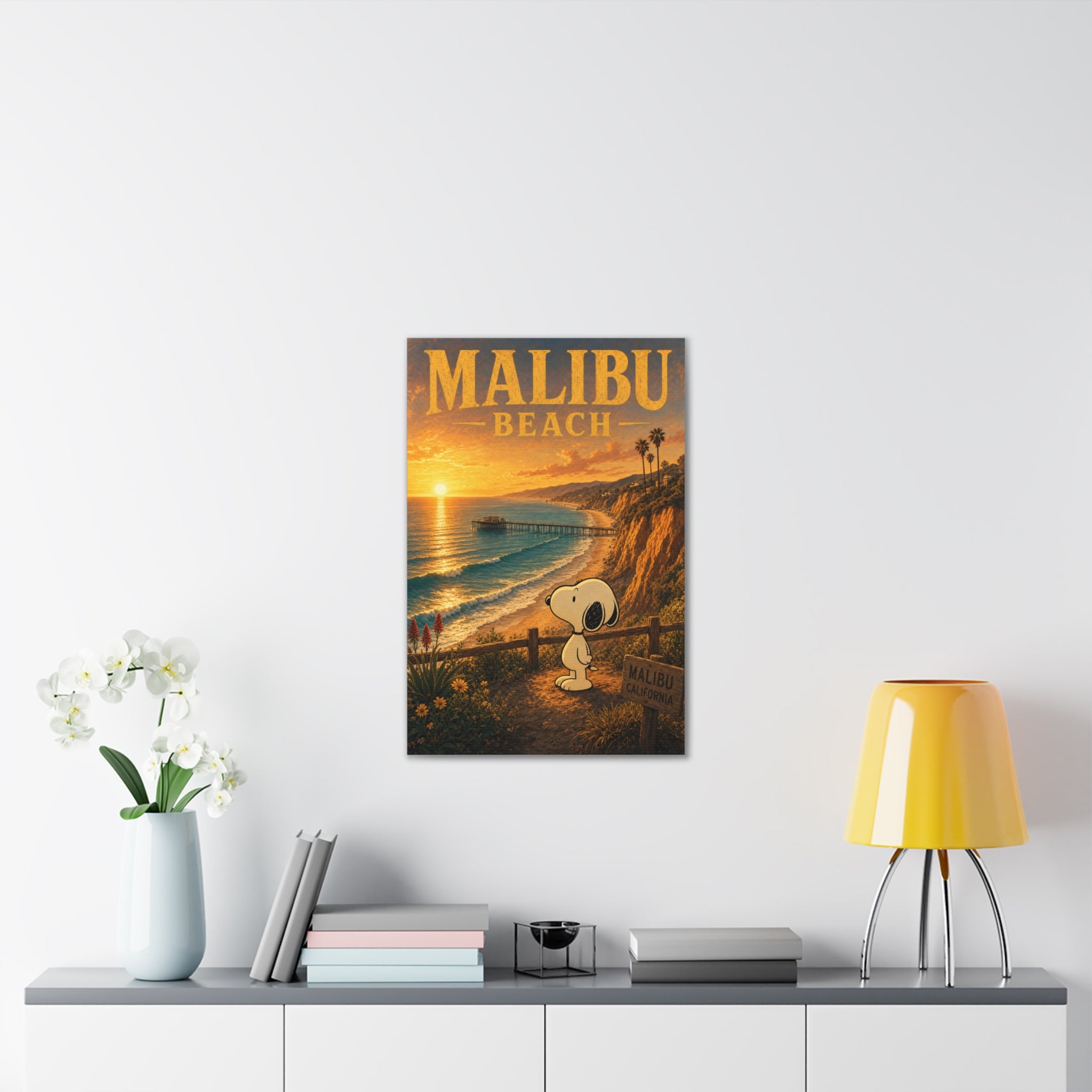 Malibu Beach Snoopy Canvas