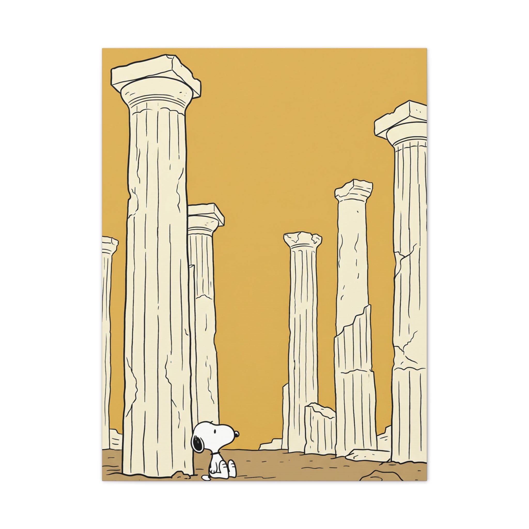 Snoopy among Ancient Columns Canvas