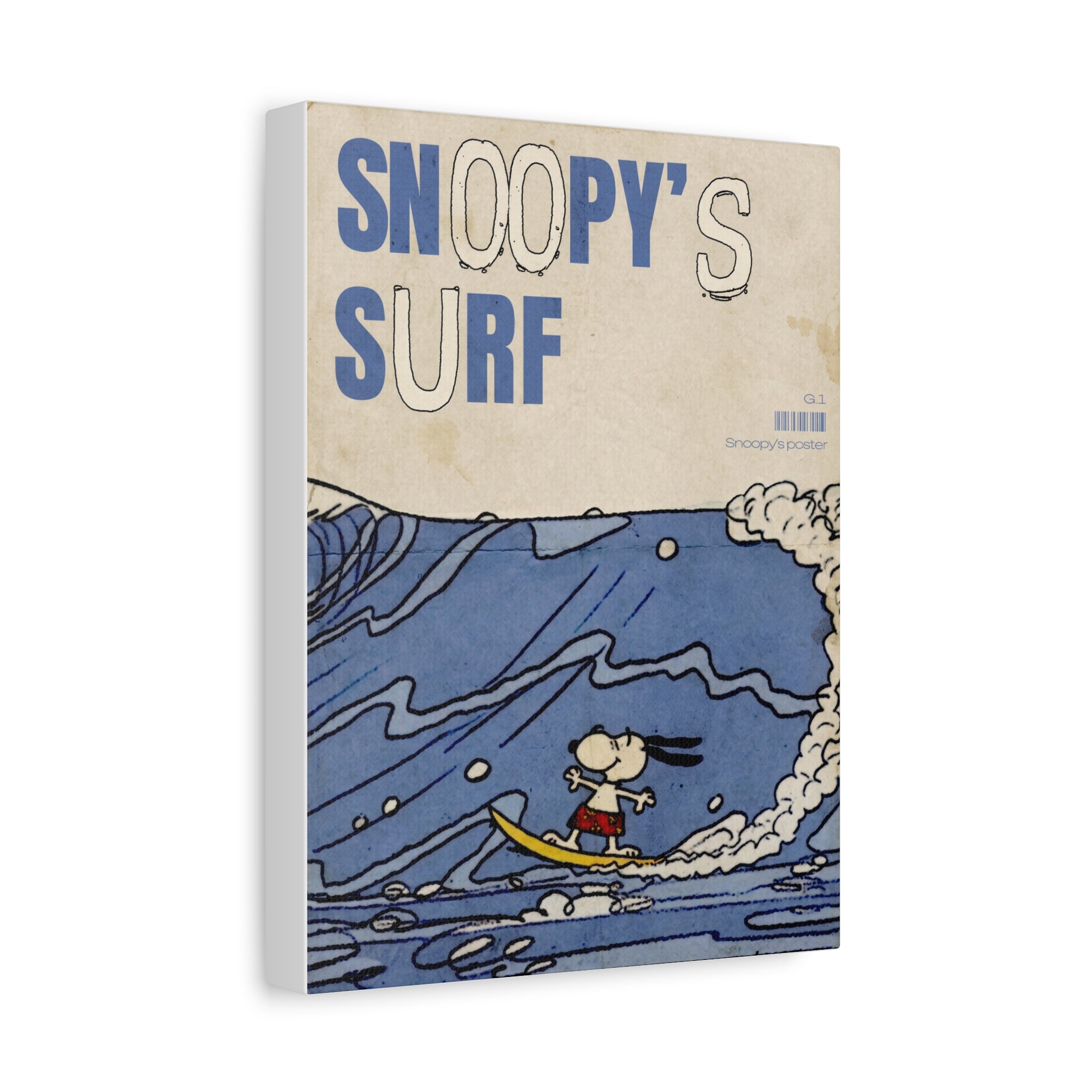 Snoopy Surf Illustration Canvas