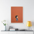 Girl Pointing Illustration Canvas