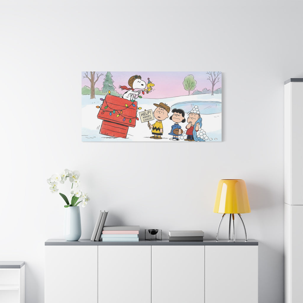Snoopy Woodstock Holiday Canvas