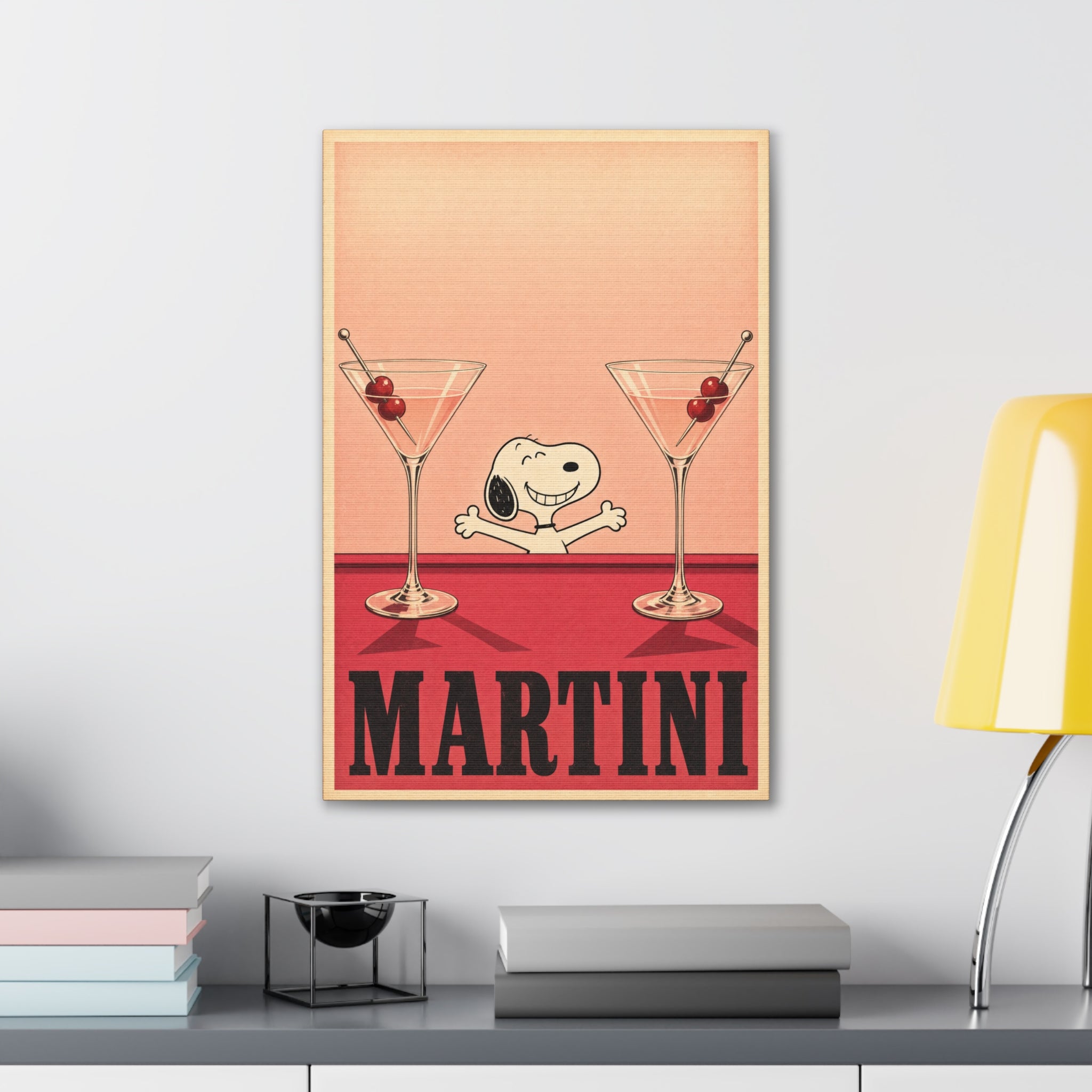 Snoopy Martini Poster Canvas