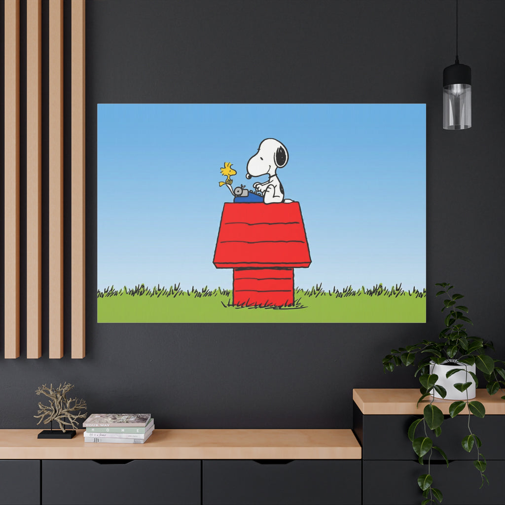 Snoopy on Red Doghouse Canvas