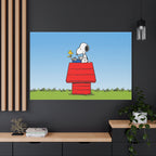 Snoopy on Red Doghouse Canvas