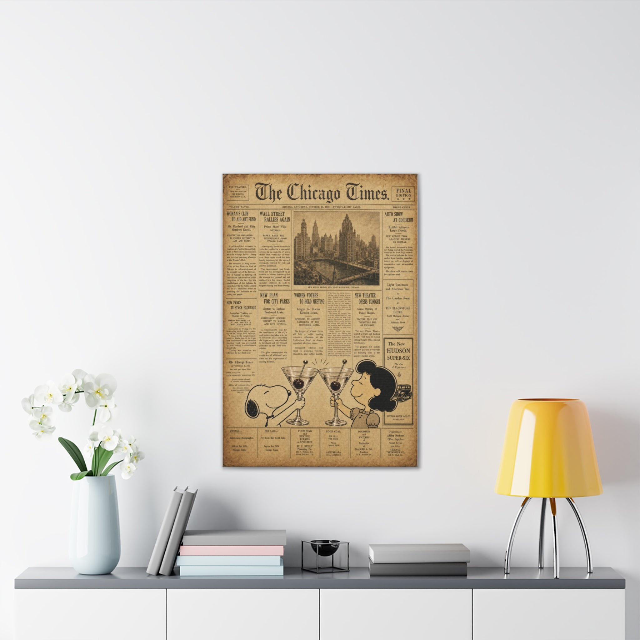 Peanuts Vintage Newspaper Canvas