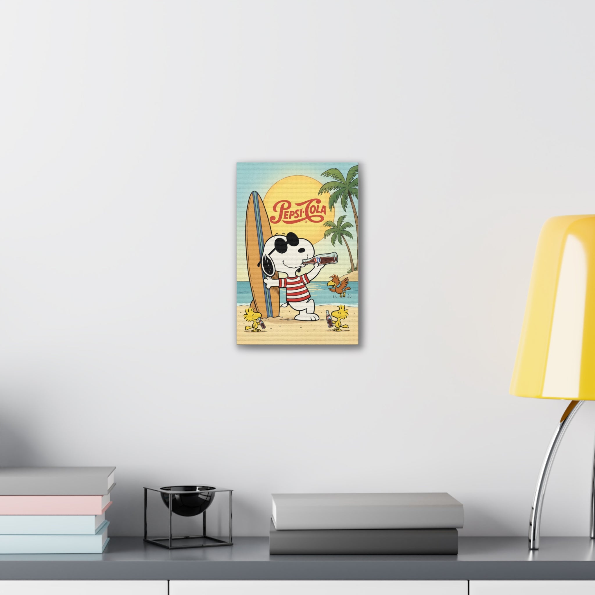 Peanuts Snoopy Surfing Pepsi Canvas
