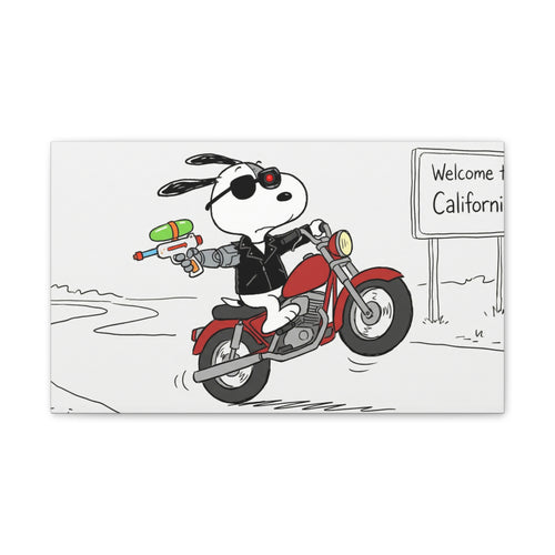 Biker Dog Water Gun Canvas