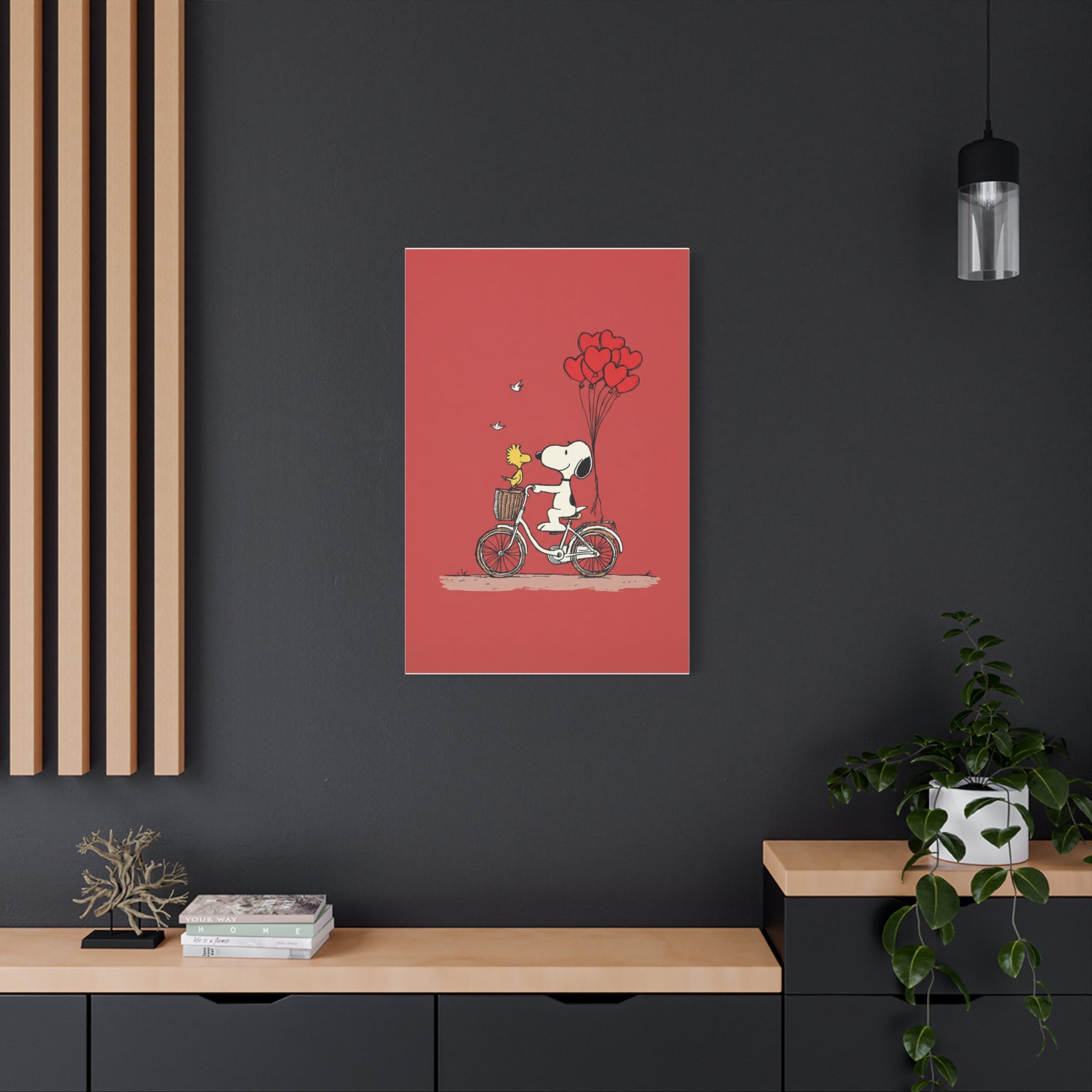 Bicycle Heart Balloons Canvas