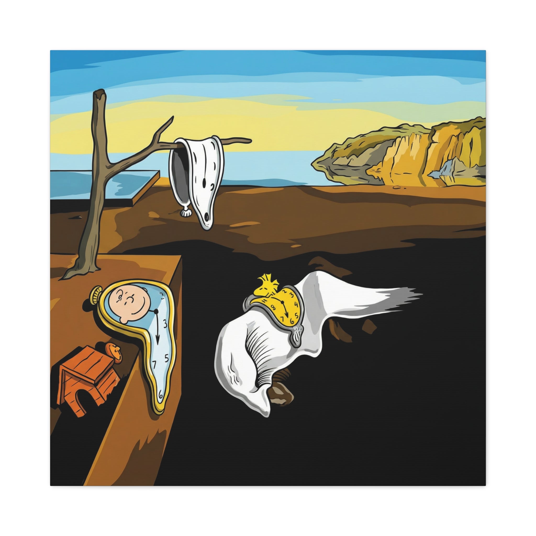 Melting Clocks Snoopy Canvas