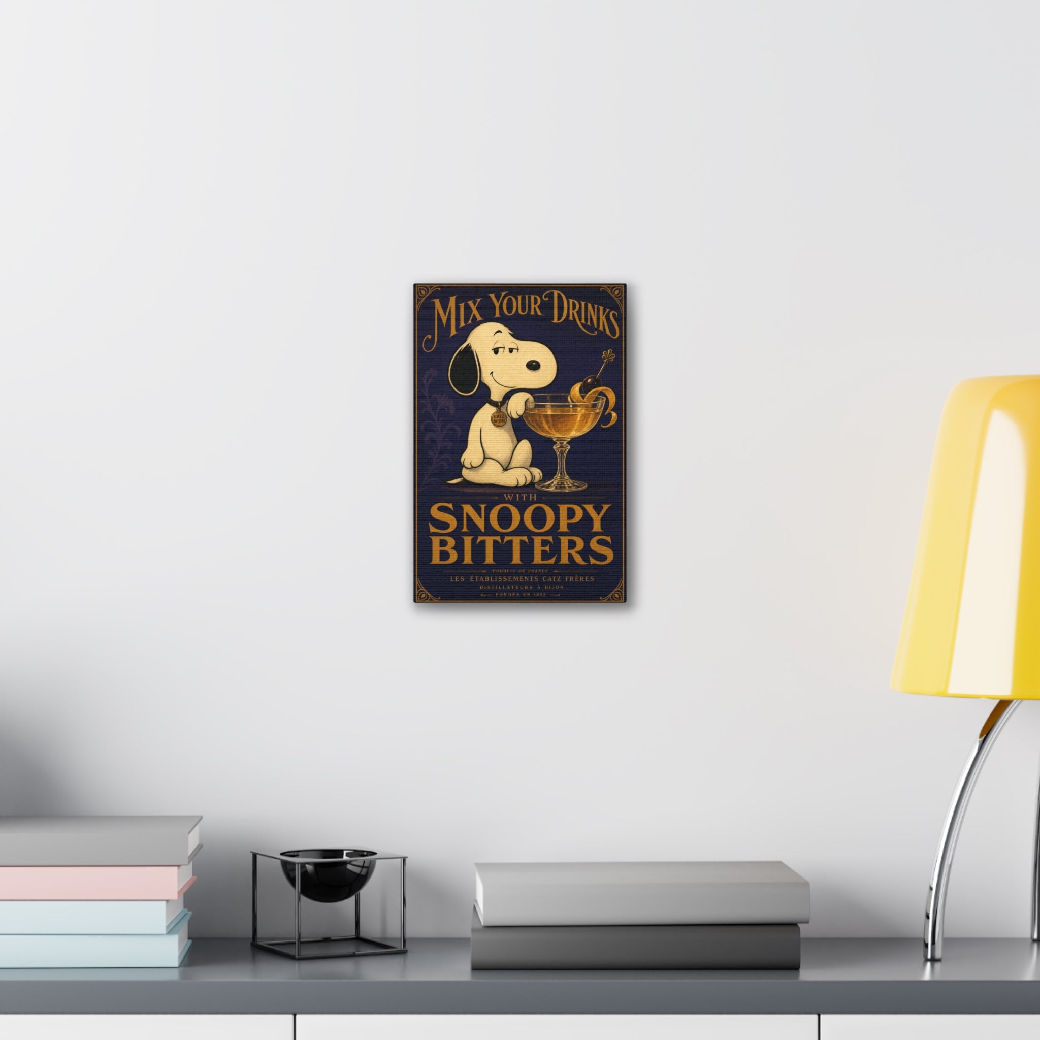 Snoopy Bitters Cocktail Canvas