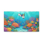 Snorkeling Dog Coral Reef Canvas
