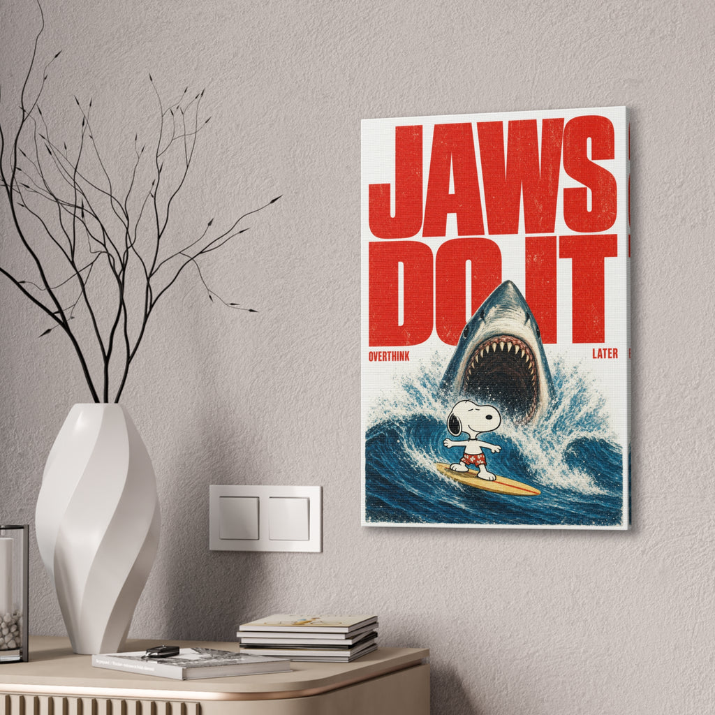 Shark Surf Illustration Canvas