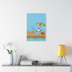 Fishing By Pier Canvas