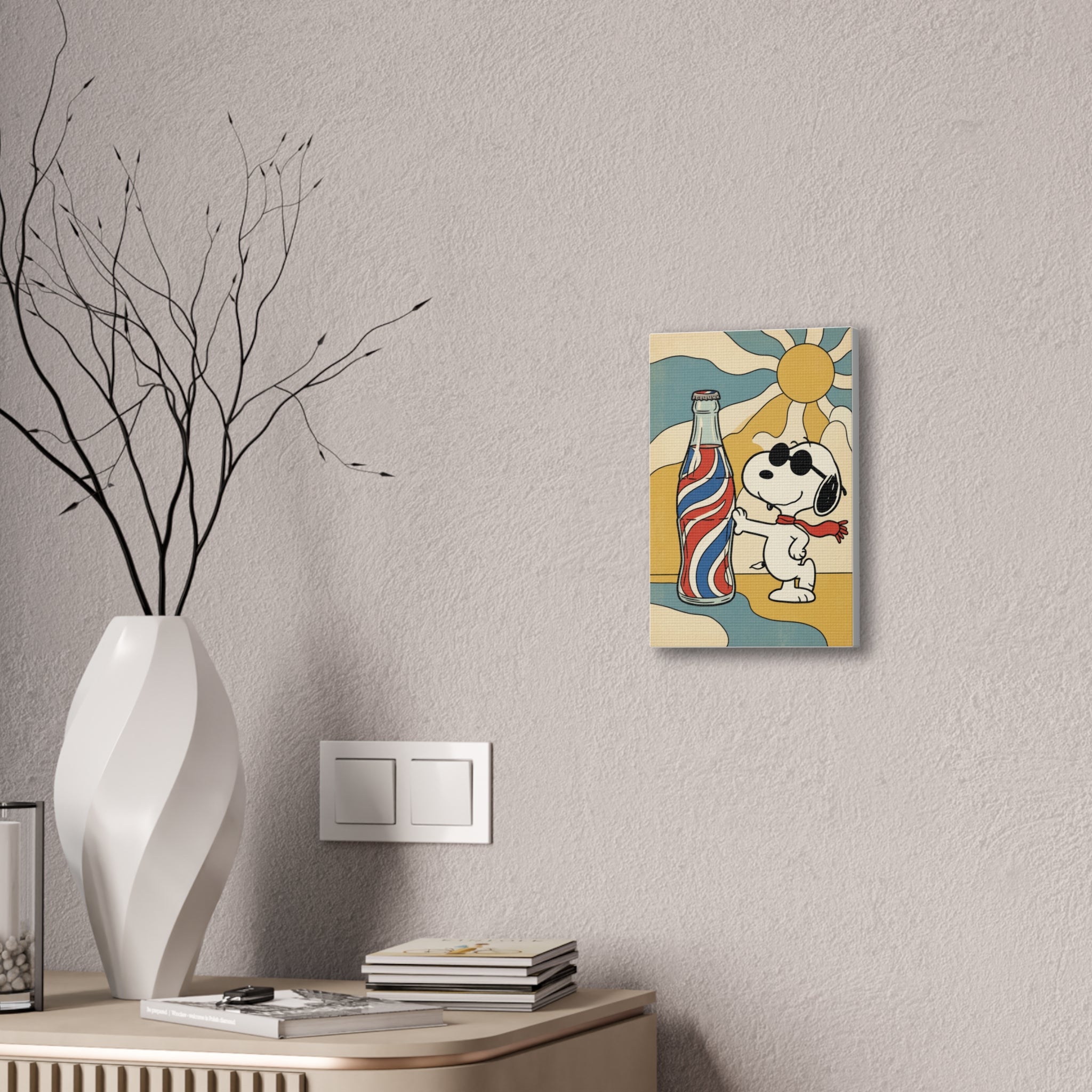 Retro Snoopy Soda Bottle Canvas