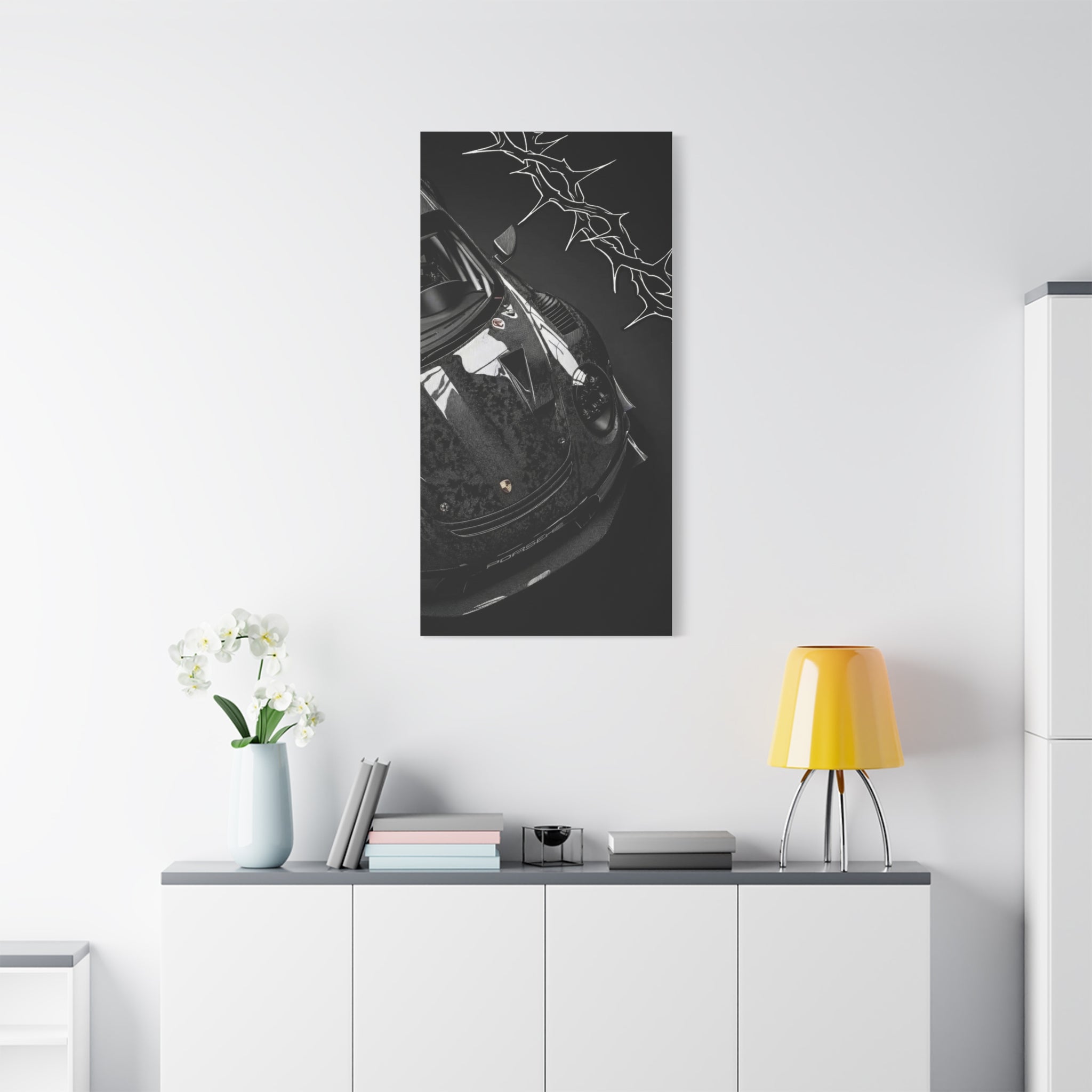 Black Sports Car Canvas