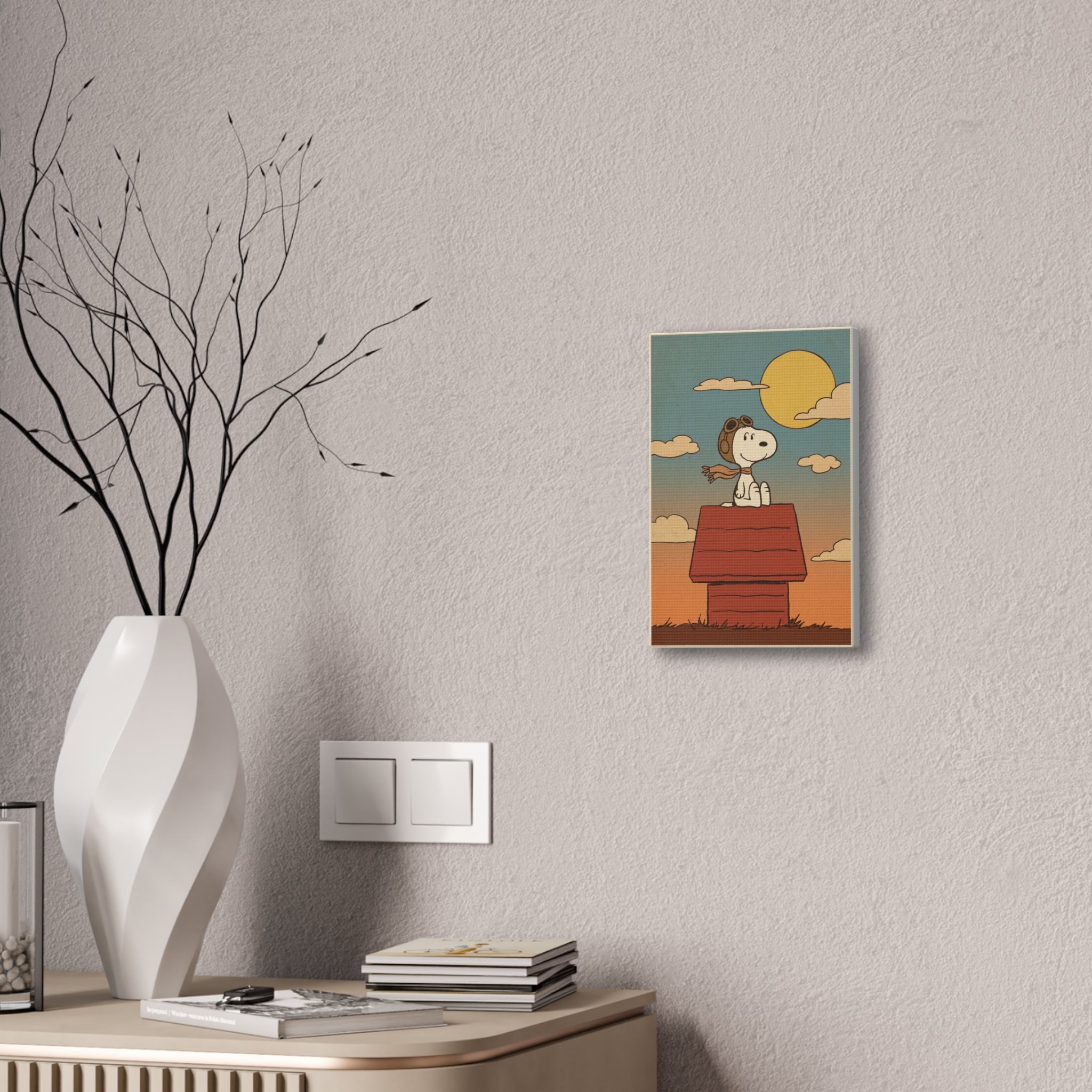 Snoopy Flying Ace Illustration Canvas