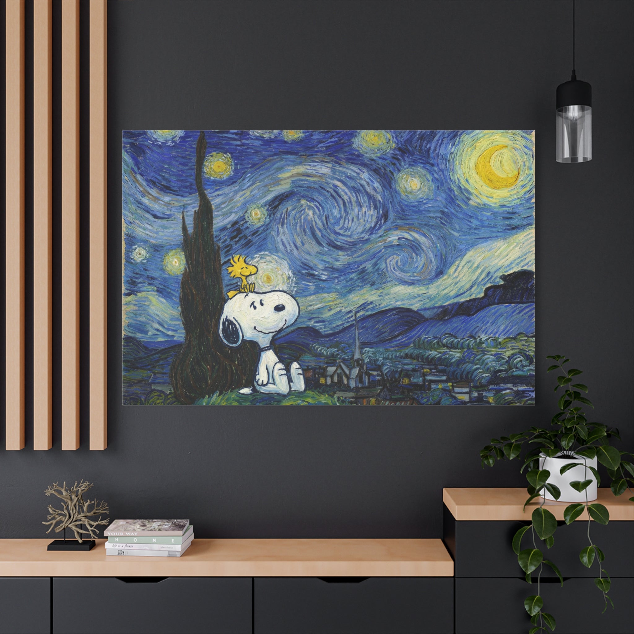 Snoopy Starry Sky Canvas