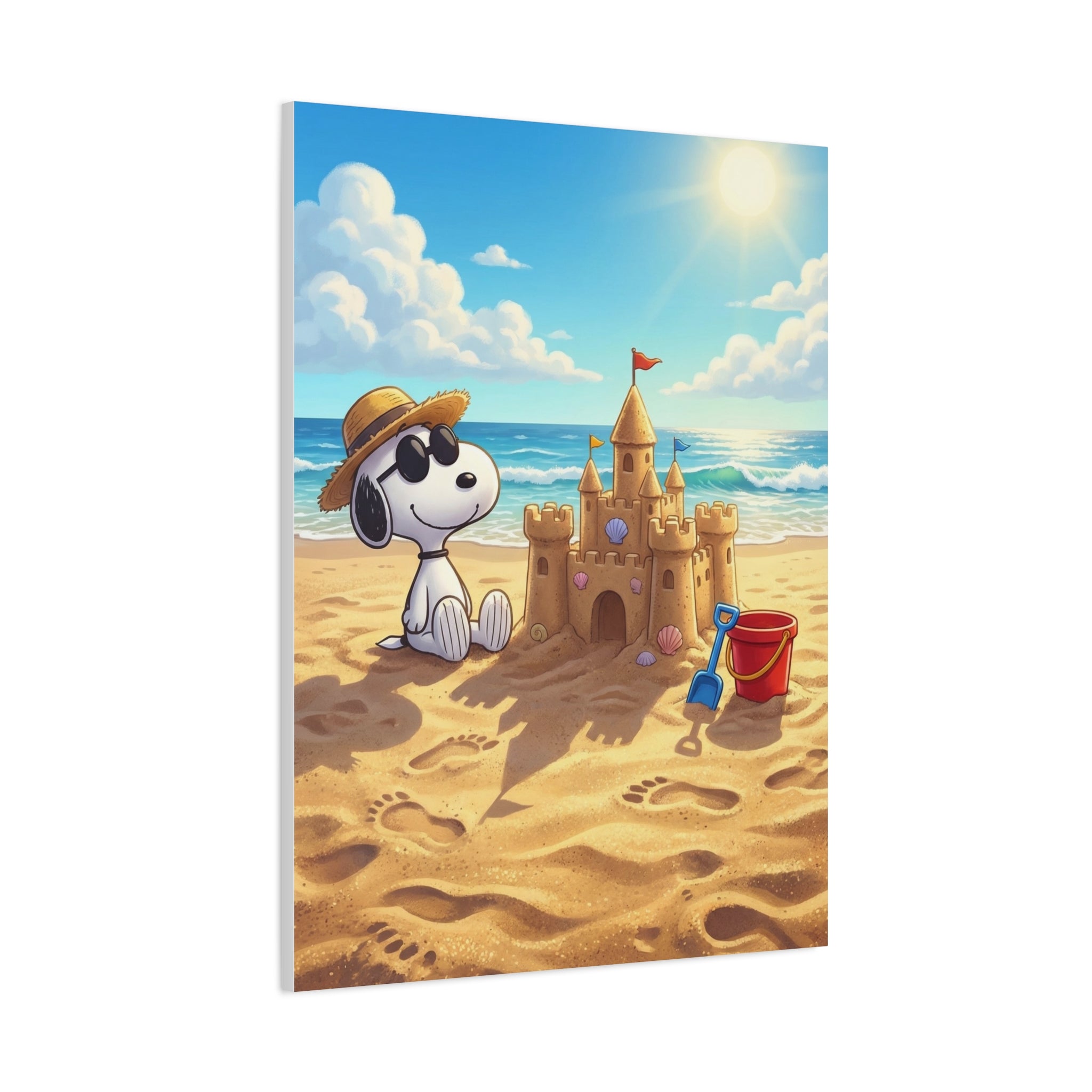 Snoopy At Beach Canvas
