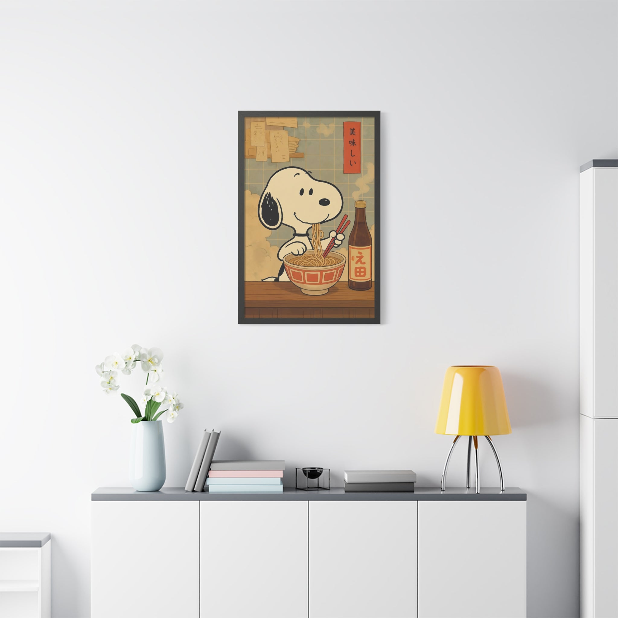 Snoopy Eating Ramen Canvas