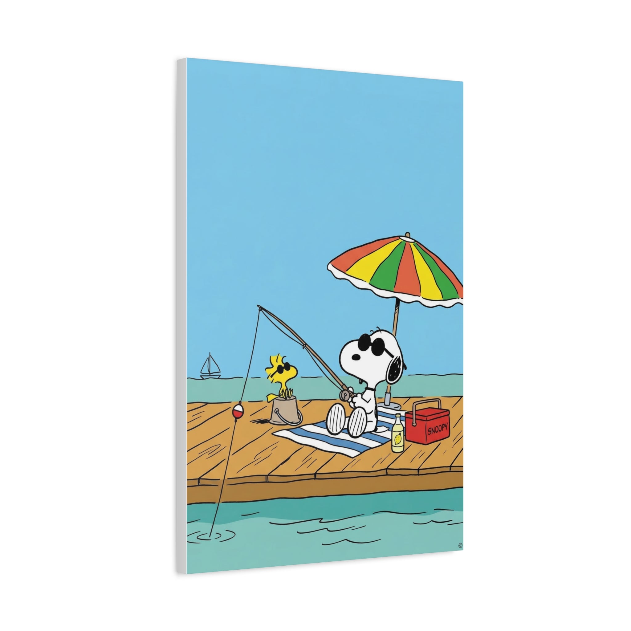 Fishing By Pier Canvas