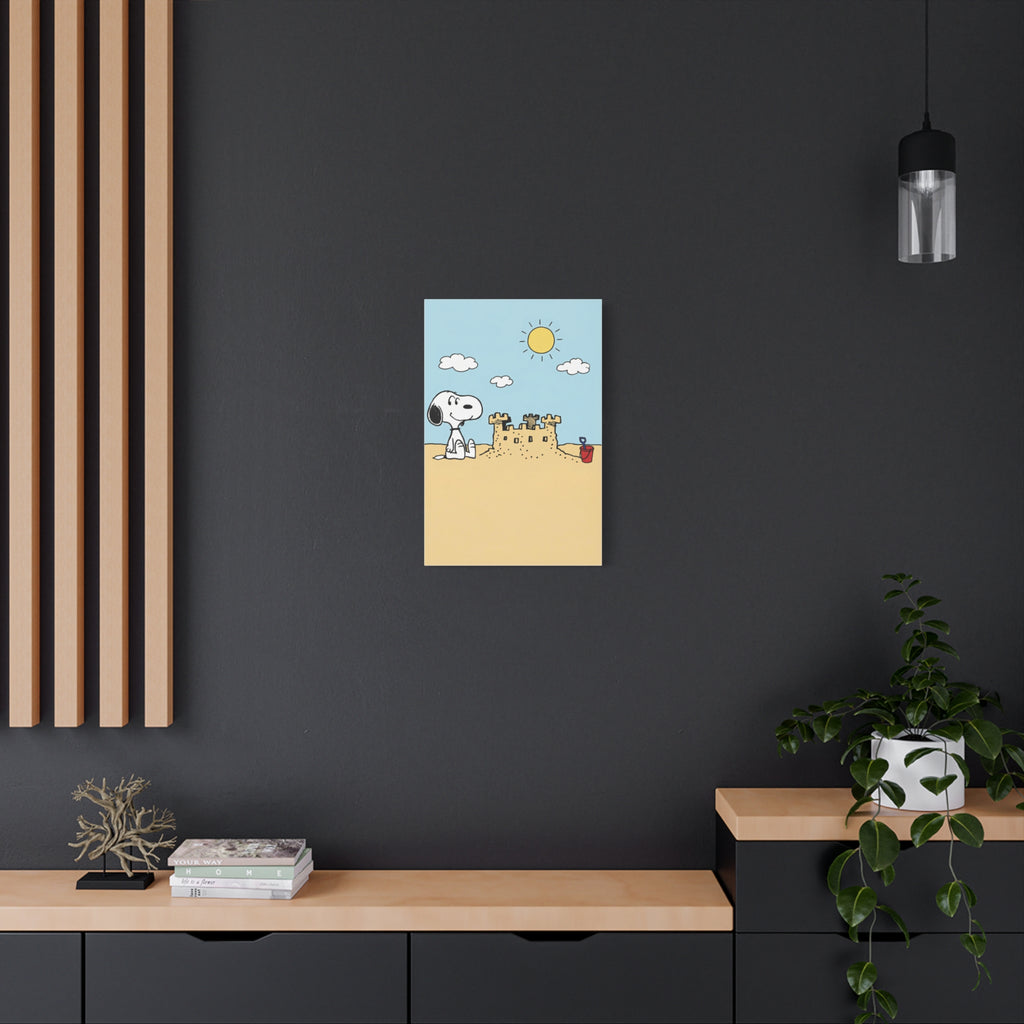 Snoopy Beach Sandcastle Canvas