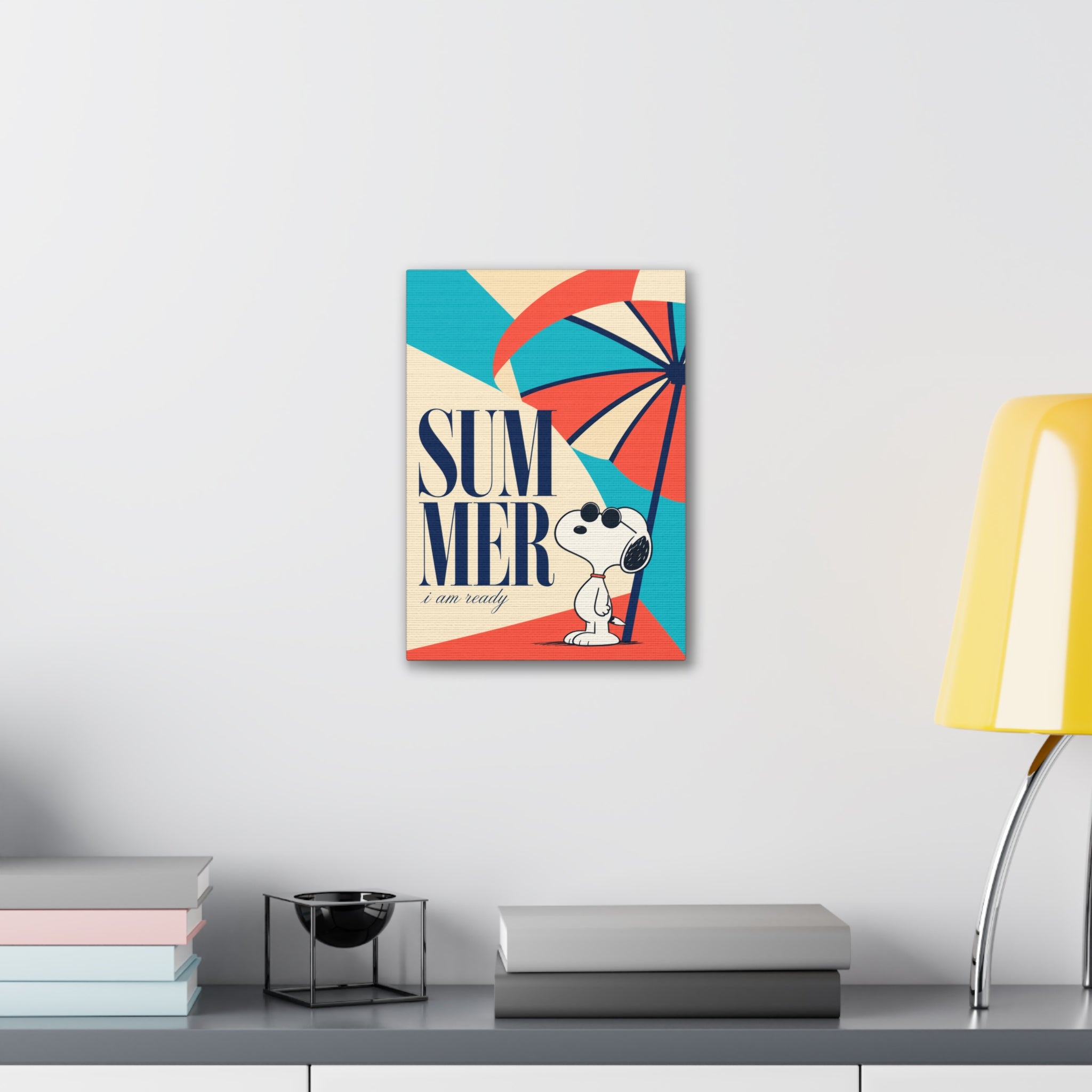 Retro Umbrella Beach Canvas