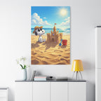 Snoopy At Beach Canvas