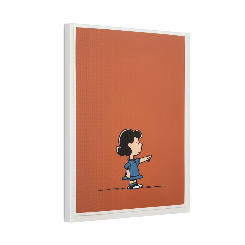 Girl Pointing Illustration Canvas