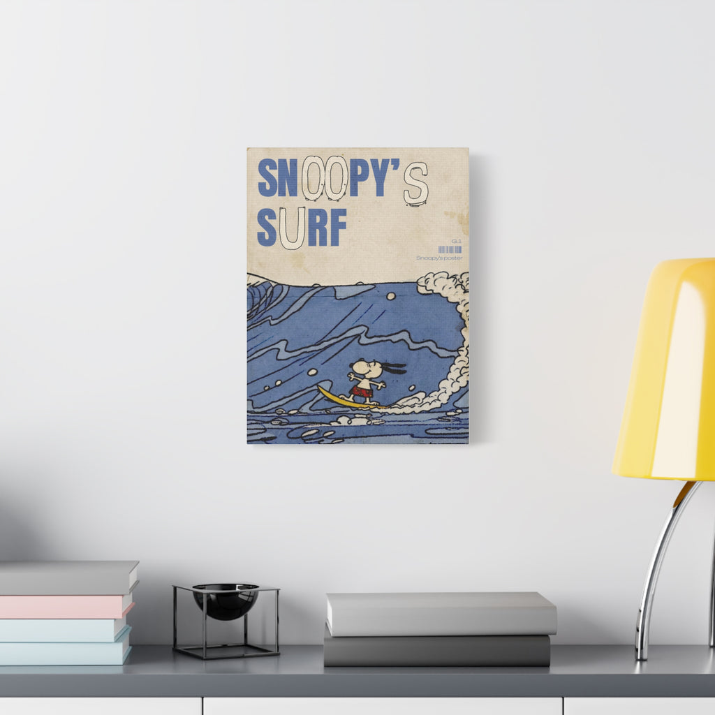 Snoopy Surf Illustration Canvas