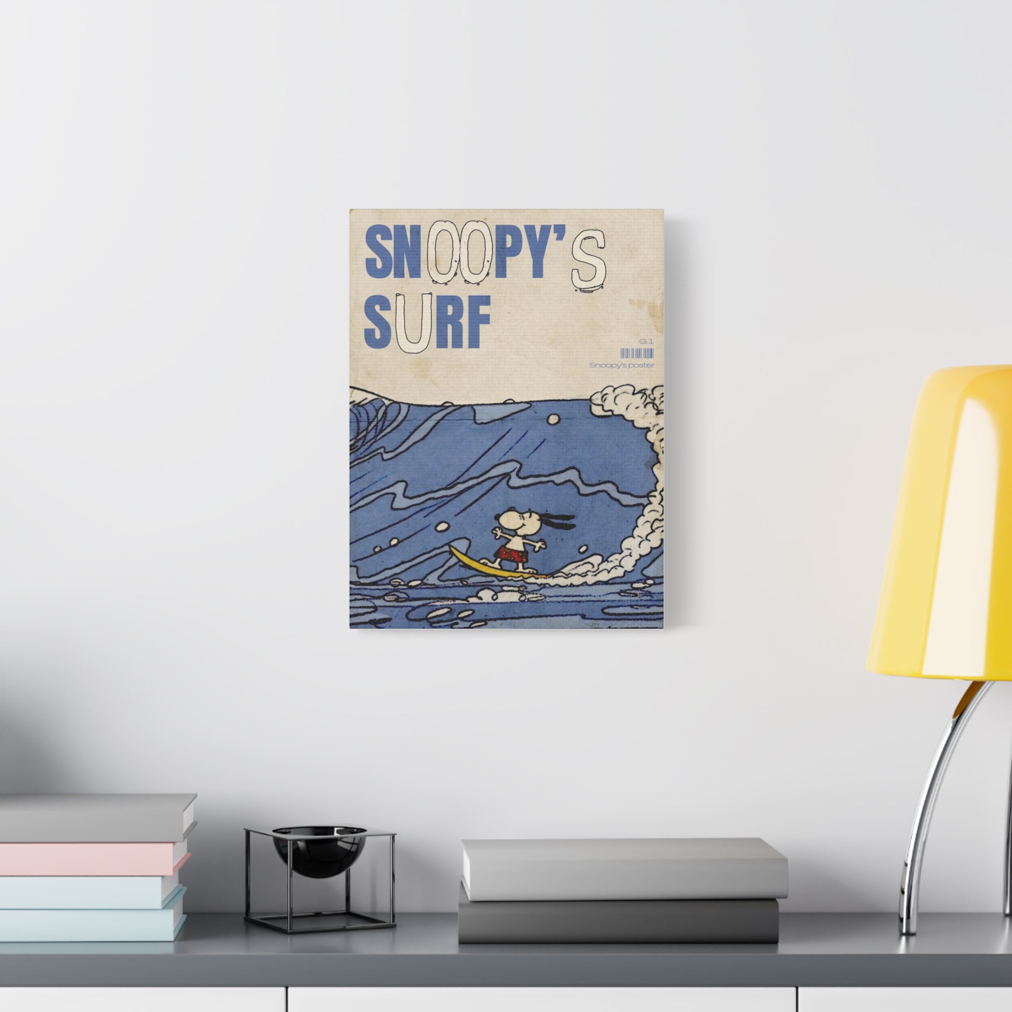 Snoopy Surf Illustration Canvas