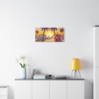Snoopy Beach Sunset Canvas Poster