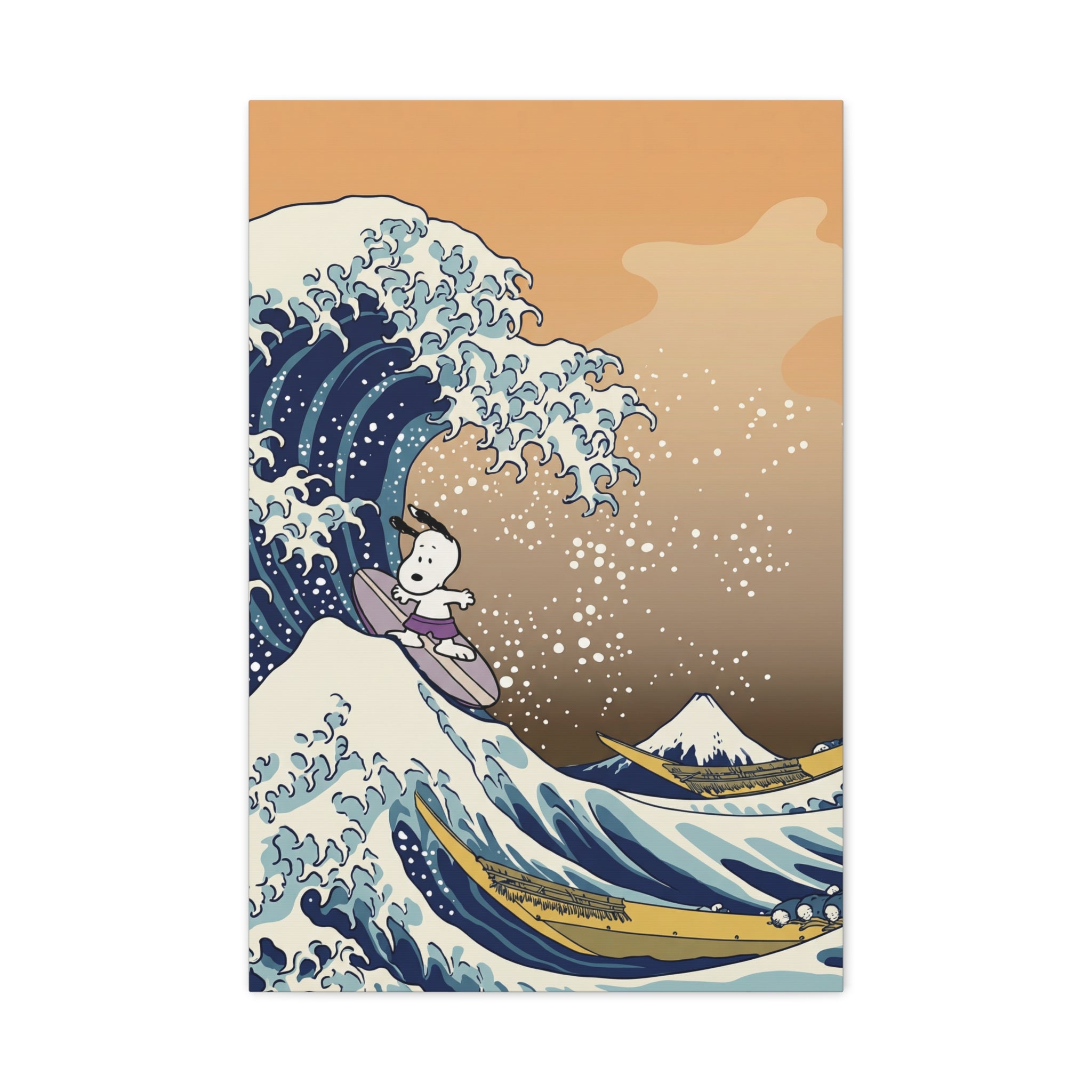 Surfing Snoopy Wave Canvas