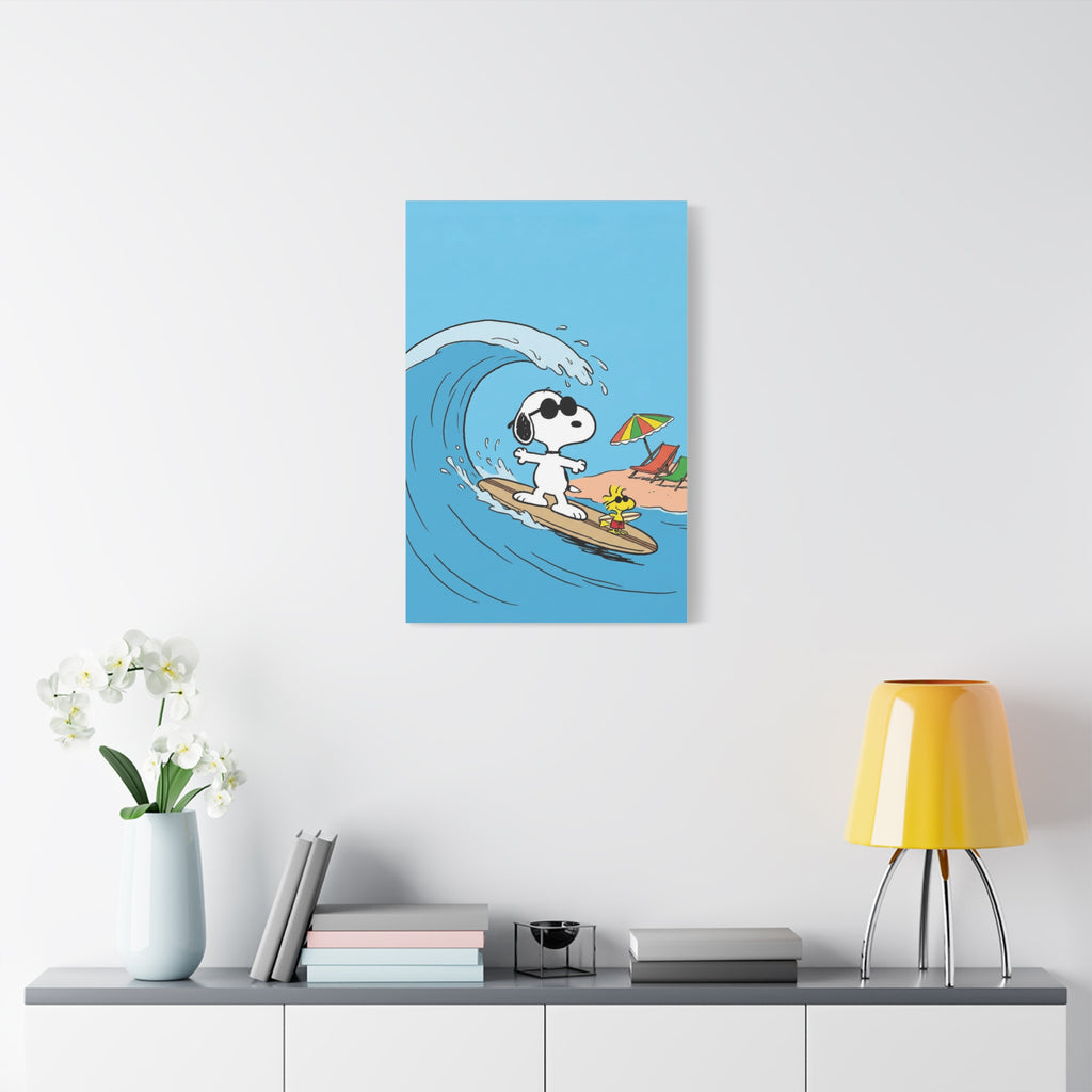 Surfing With Woodstock Canvas