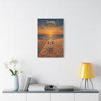 Snoopy Beach Sunset Canvas