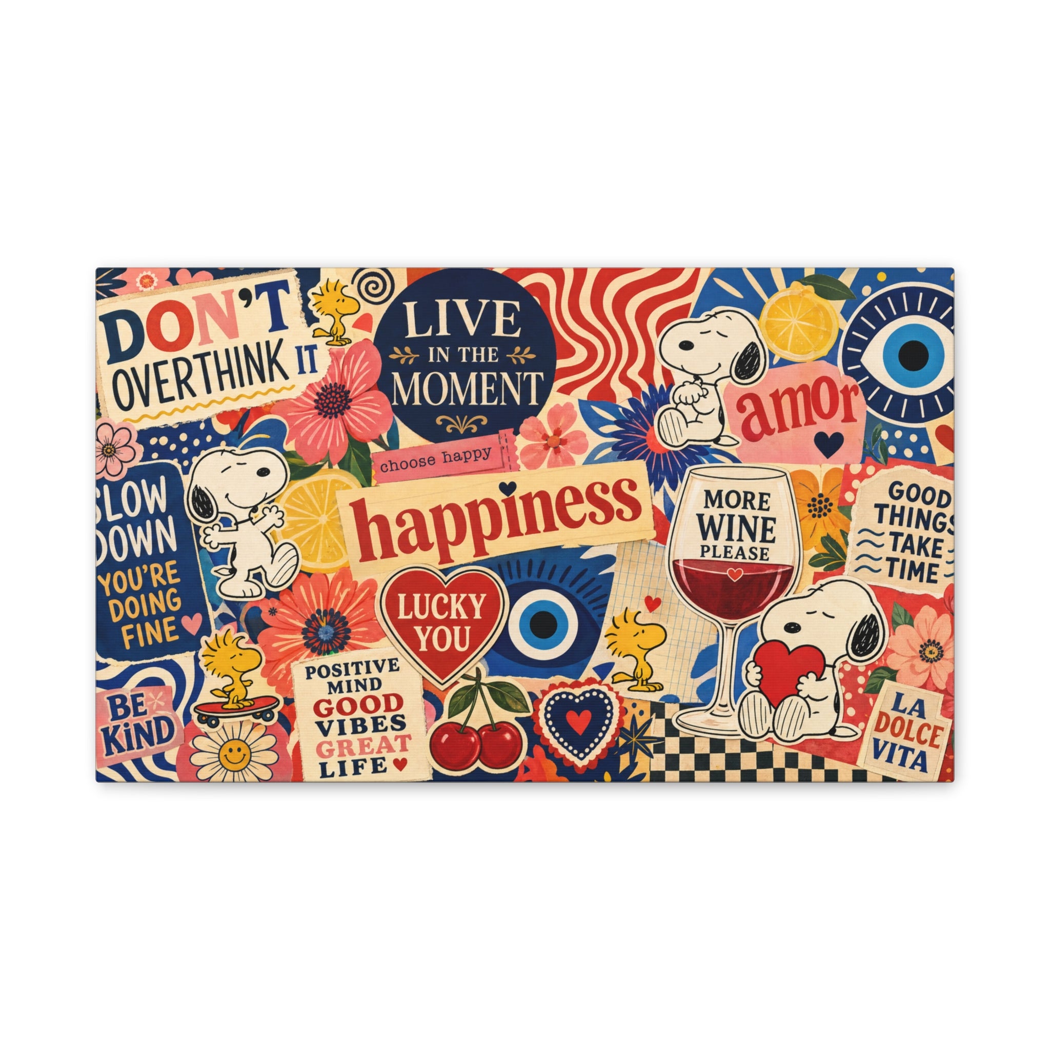 Snoopy Happiness Collage Canvas