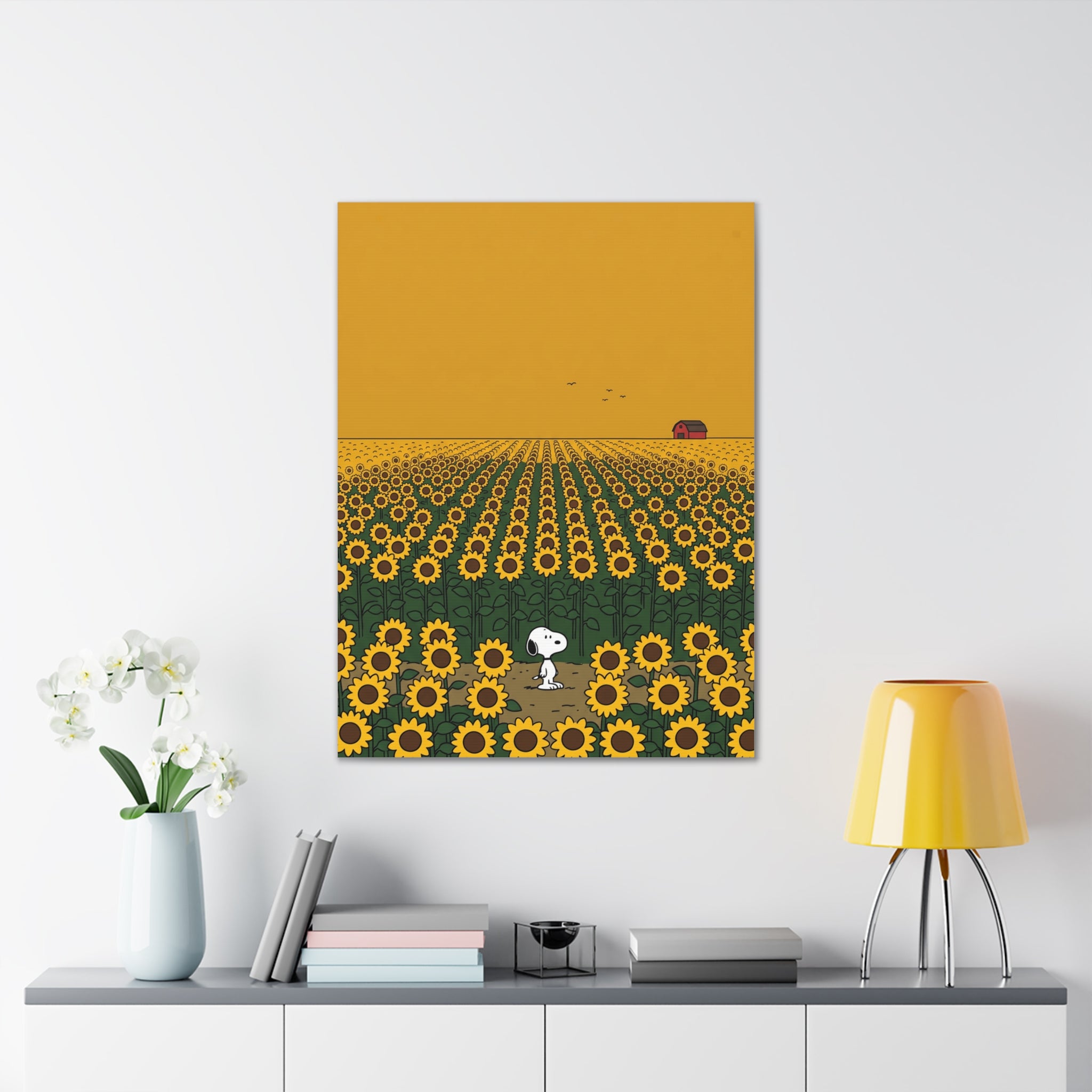 Snoopy in Sunflower Field Canvas