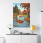 Snoopy Rowboat Autumn Canvas