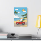 Snoopy Surfboard Beach Drive Canvas