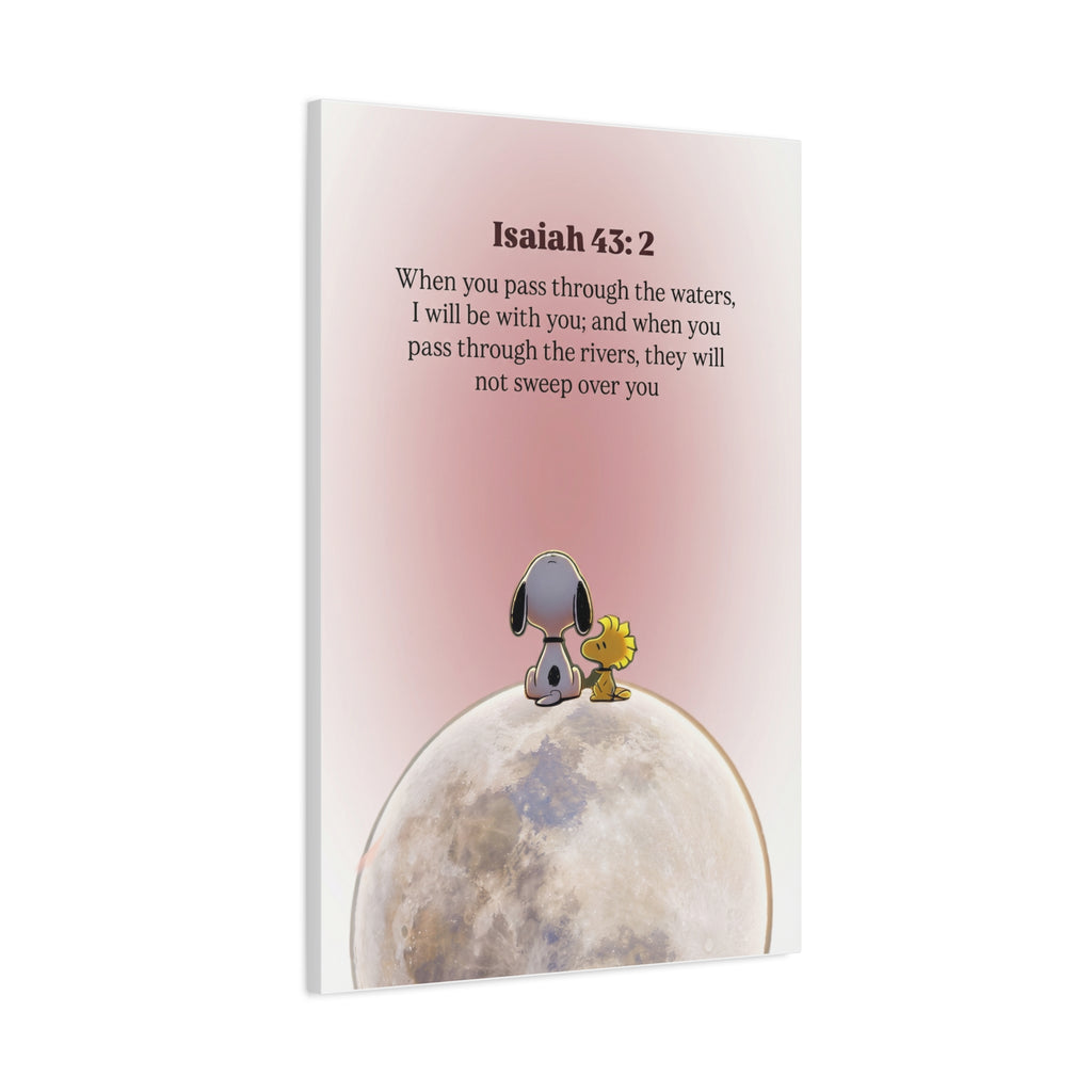 Isaiah 43:2 Snoopy Canvas