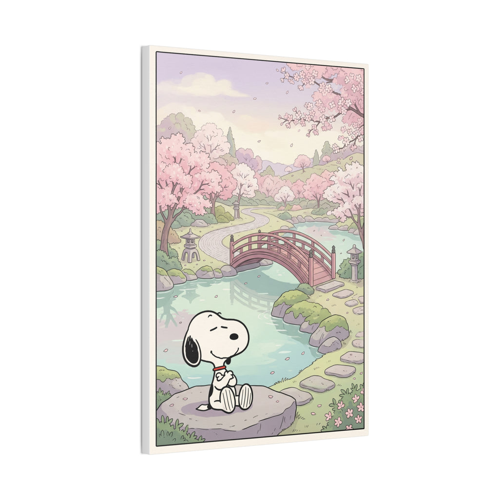 Snoopy Cherry Blossom Scene Canvas