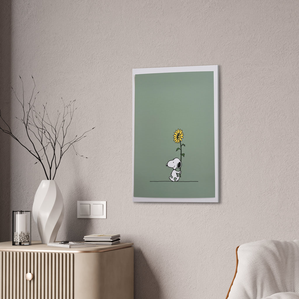Snoopy With Sunflower Canvas