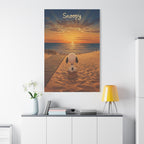 Snoopy Beach Sunset Canvas
