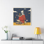 Snoopy Listening to Music Canvas