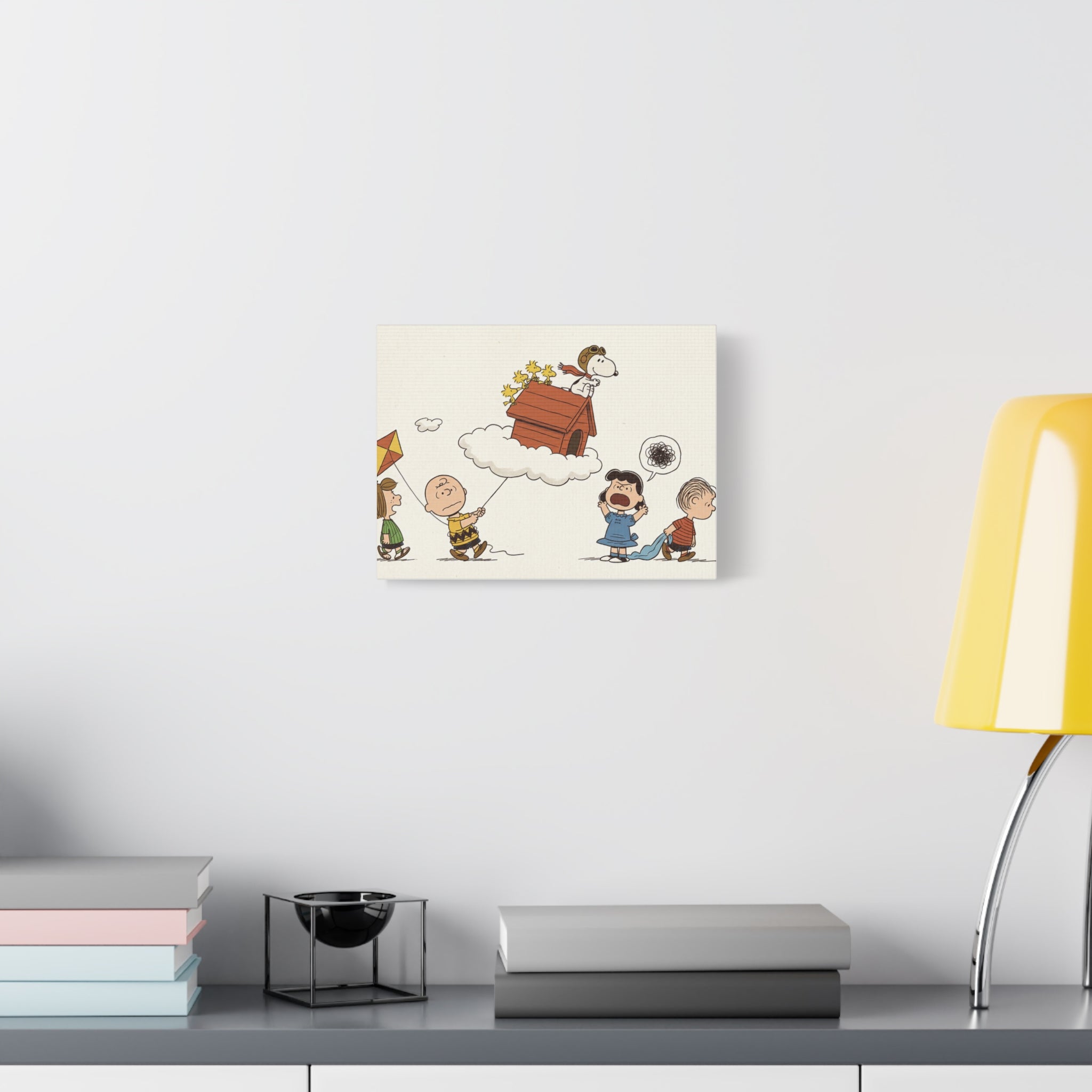 Flying Doghouse Peanuts Characters Canvas