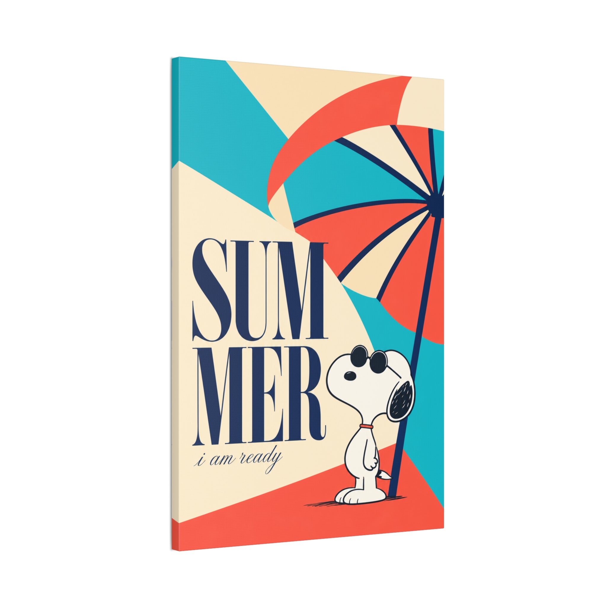 Retro Umbrella Beach Canvas
