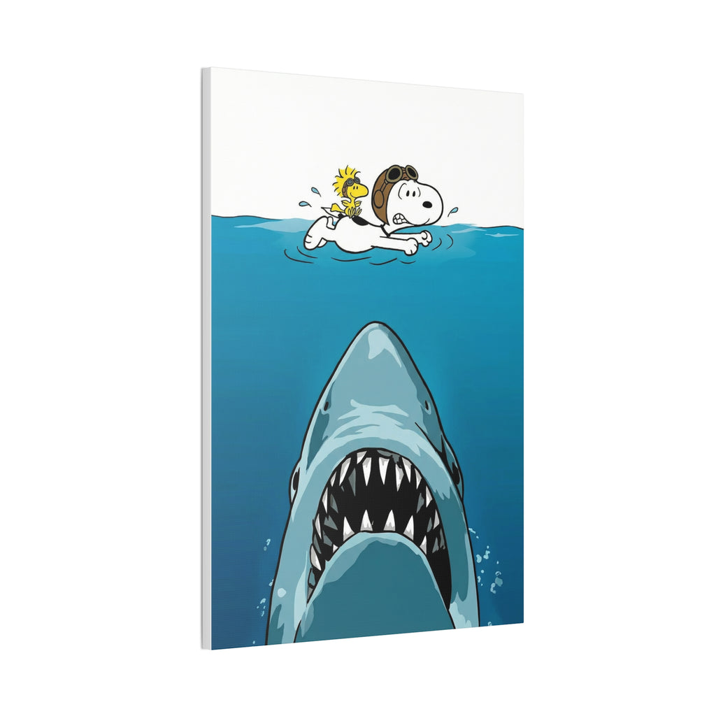 Snoopy Shark Surf Canvas